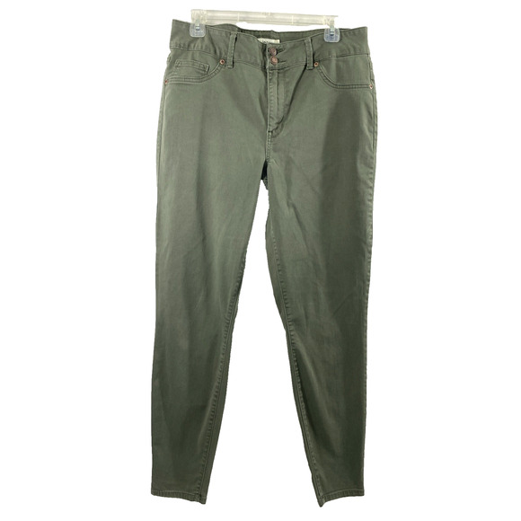 Maurices‎ M Jeans Womens Size L Reg Military Green Denim Stretch Skinny - Picture 1 of 10